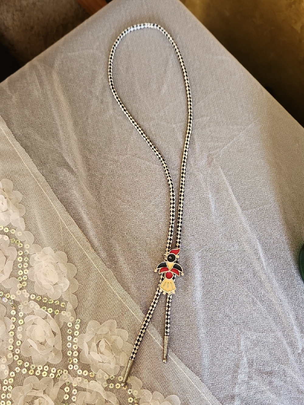 Aztec Bird Bolo Tie Necklace 16 Inches